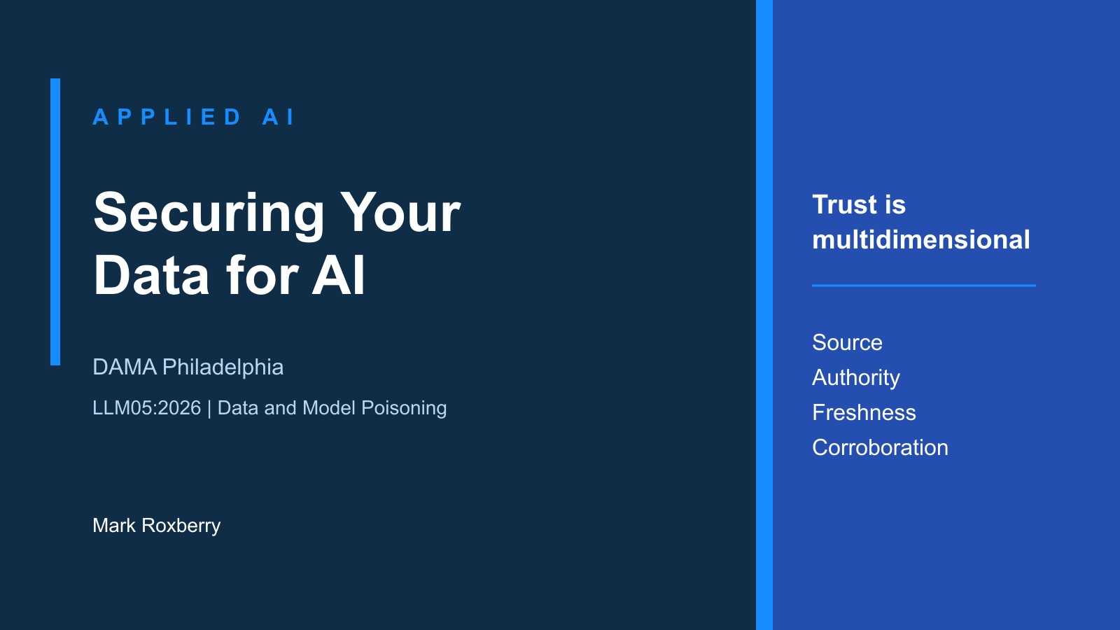 Securing Your Data for AI: DAMA Philadelphia